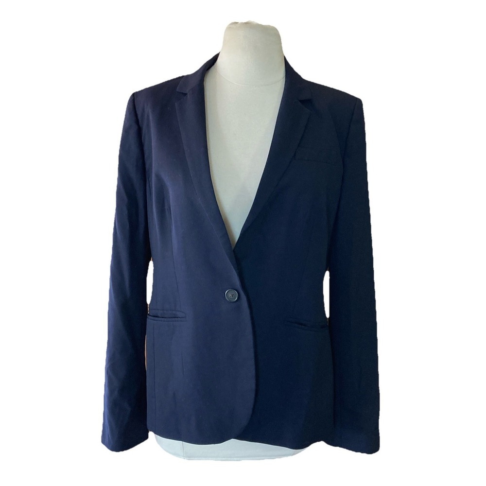 J. Crew 1035 Super 120's Blazer Sz 10 Tall Navy Wool Schoolboy Jacket Academia - Picture 1 of 11